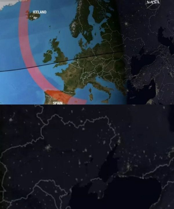Соловьёв LIVE: во время полного солнечного затмения в Исландии на карте NASA показали Крым как российский